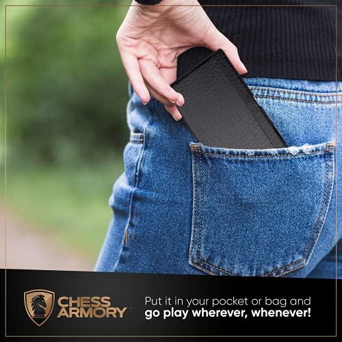 Chess Armory Chess Armory Pocket Chess Set - Portable Mini Chess Set for Adults and Youth - Mini Chess Board to Take Anywhere for an Unforgettable, Mind-Sharpening Chess Game