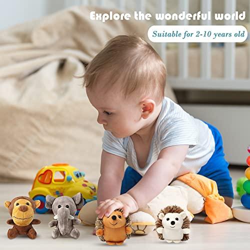 hatisan Small Stuffed Animals Bulk, Cute Stuffed Animal Keychains Bulk Stuffed Animals, Safari Stuffed Animals Plush Toy Elephant Giraffe Lion Stuff Animal, Plush Toys Bulk for Kid (9)