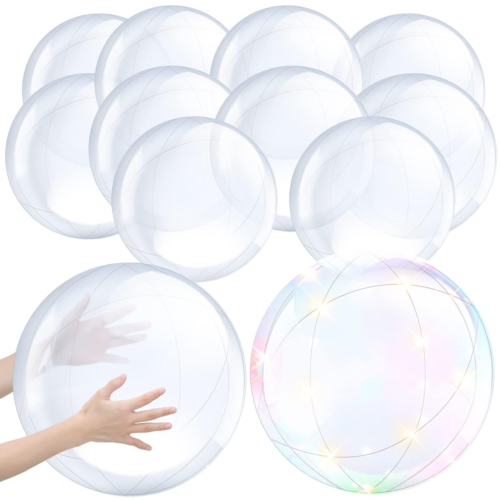 Hungdao Hungdao 12 Pieces Inflatable Clear Beach Ball Inflatable clear balls for Halloween Party DIY Ball Transparent Swimming Pool Ball Party Decorations Favors Supplies(16 Inch, 24 Inch)