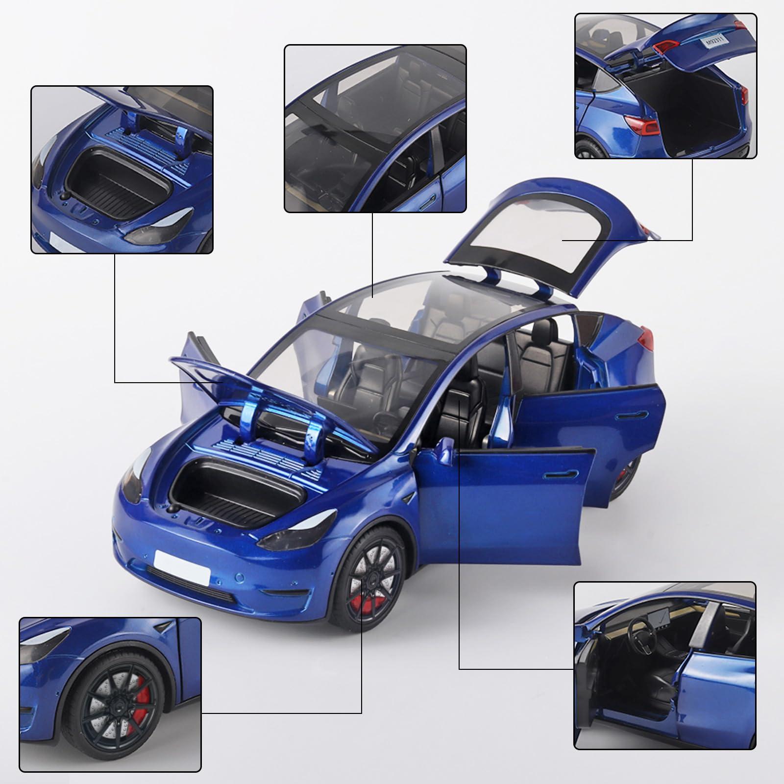 OANMYJJO OANMYJJO Toy Cars Y 1/24 Zinc Alloy Diecast Metal Model Car, Pull Back Toy Model with Light and Music, Suitable for Children Aged 3 and Above as Gifts(Blue)