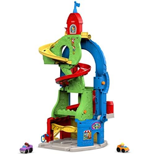 Fisher-Price Fisher-Price Little People Toddler Toy Sit n Stand Skyway Race Track Playset, 34+ Inches Tall, 2 Cars for Pretend Play Kids Ages 18+ Months