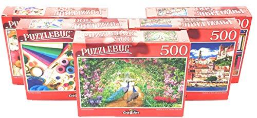 Puzzlebug 500 Piece Puzzle Variety Pack of 5 Different Puzzles - Colorful, Fun Puzzle Designs - Perfect for Kids of All Ages - Puzzlebug, Artbox, CRA-Z-Art