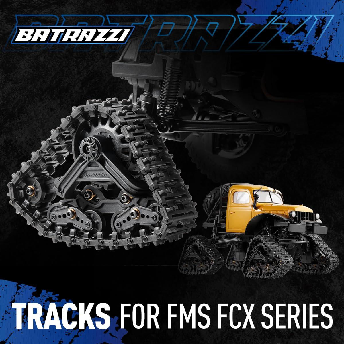 BATRAZZI BATRAZZI FCX24 FCX18 TRX4M SCX24 Tires Rc Car Parts Upgrade Parts Replacement Parts All-Terrain Track Set (2pcs) for 1/24 K5, Smasher, Power Wagon,1/18 FCX18 LC80