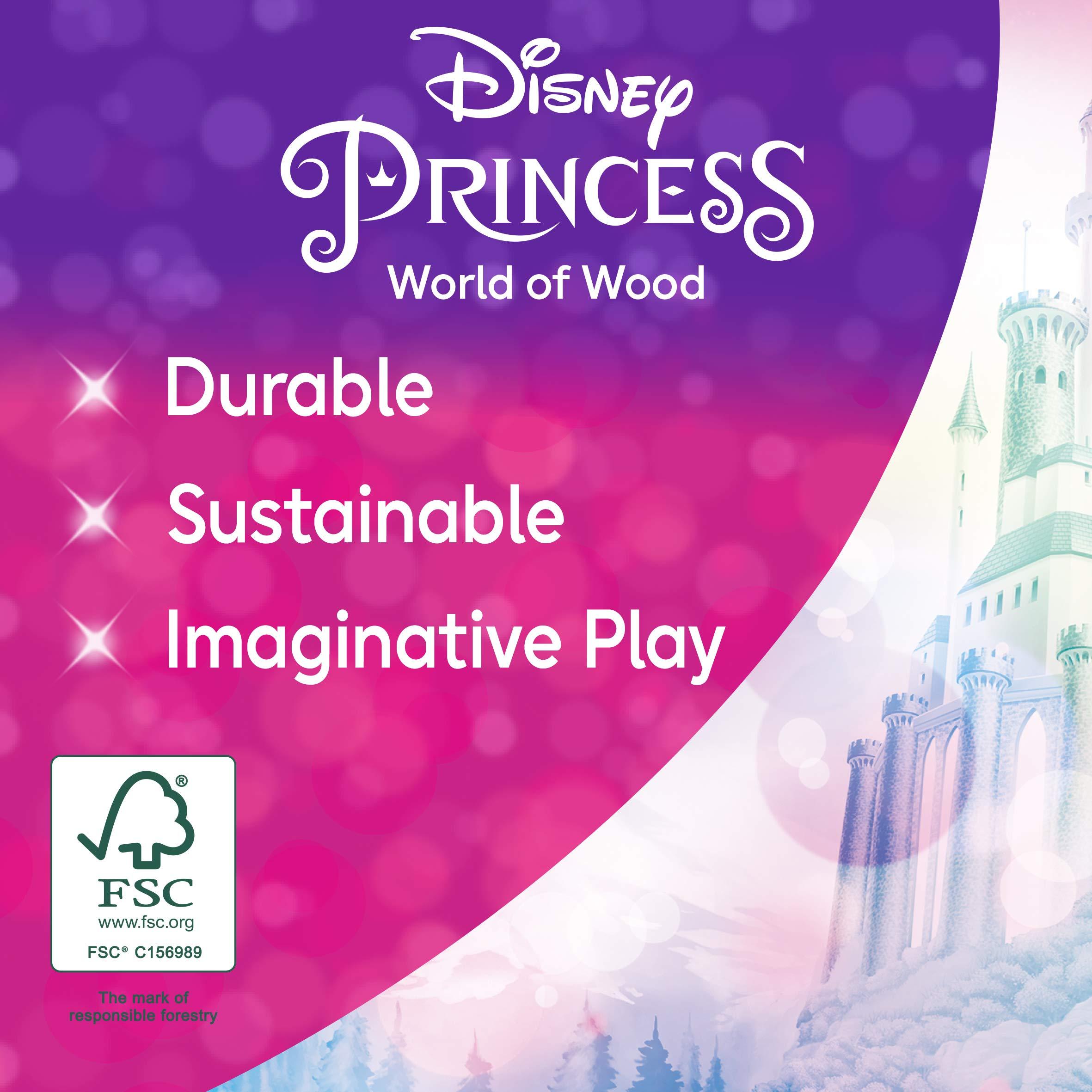 Disney Princess Disney Princess Wooden Princess 4-Figure Set Beautiful Preschool Wooden Toy, Imaginative Play, FSC Certified Sustainable, Gift for 2-5 Year Old