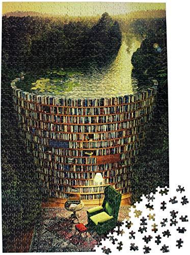 Moruska Moruska Puzzles for Adults 1000 Pieces Wooden Jigsaw Puzzle Challenge and Fun - Bookshelf Dam
