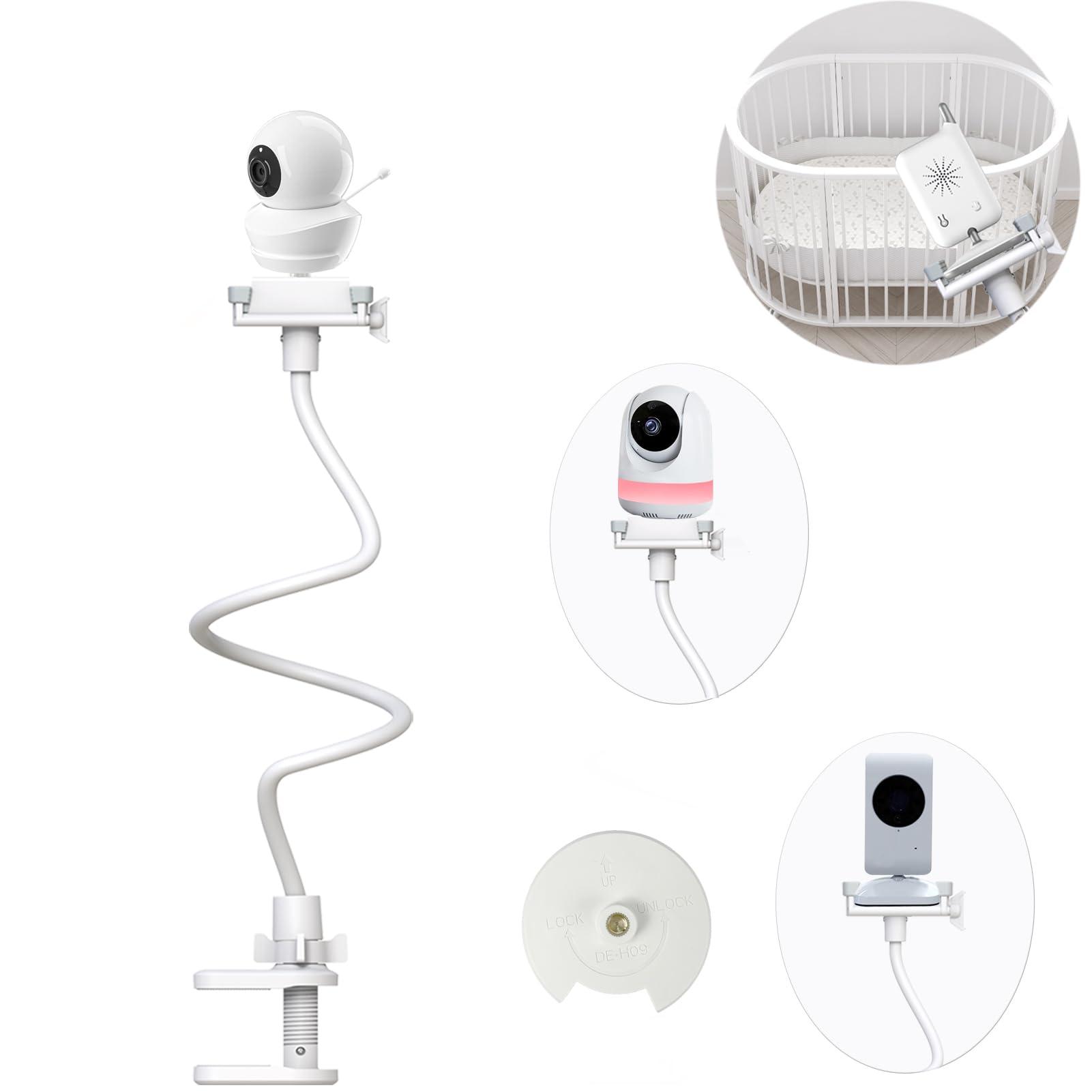 Derebir Derebir Baby Monitor Mount Stand Compatible with Babysense Max View HD S2/ V43 /V24 Baby Monitor Flexible Clip Long Baby Monitor Holder Compatible with Other 1/4 Baby Camera Screw Mount (33.5 inch)