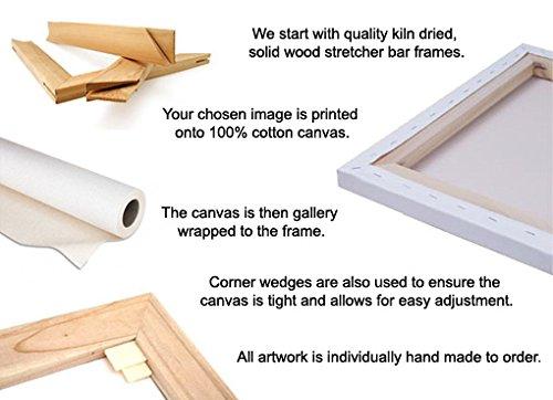 MuralMax Personalized Stretched Canvas, Striped Birth Announcement, Custom Baby Name, Date, Weight Stats, Safari Deer Nursery Wall Decor, Wooden Frame Construction, Ready to Hang 24X24