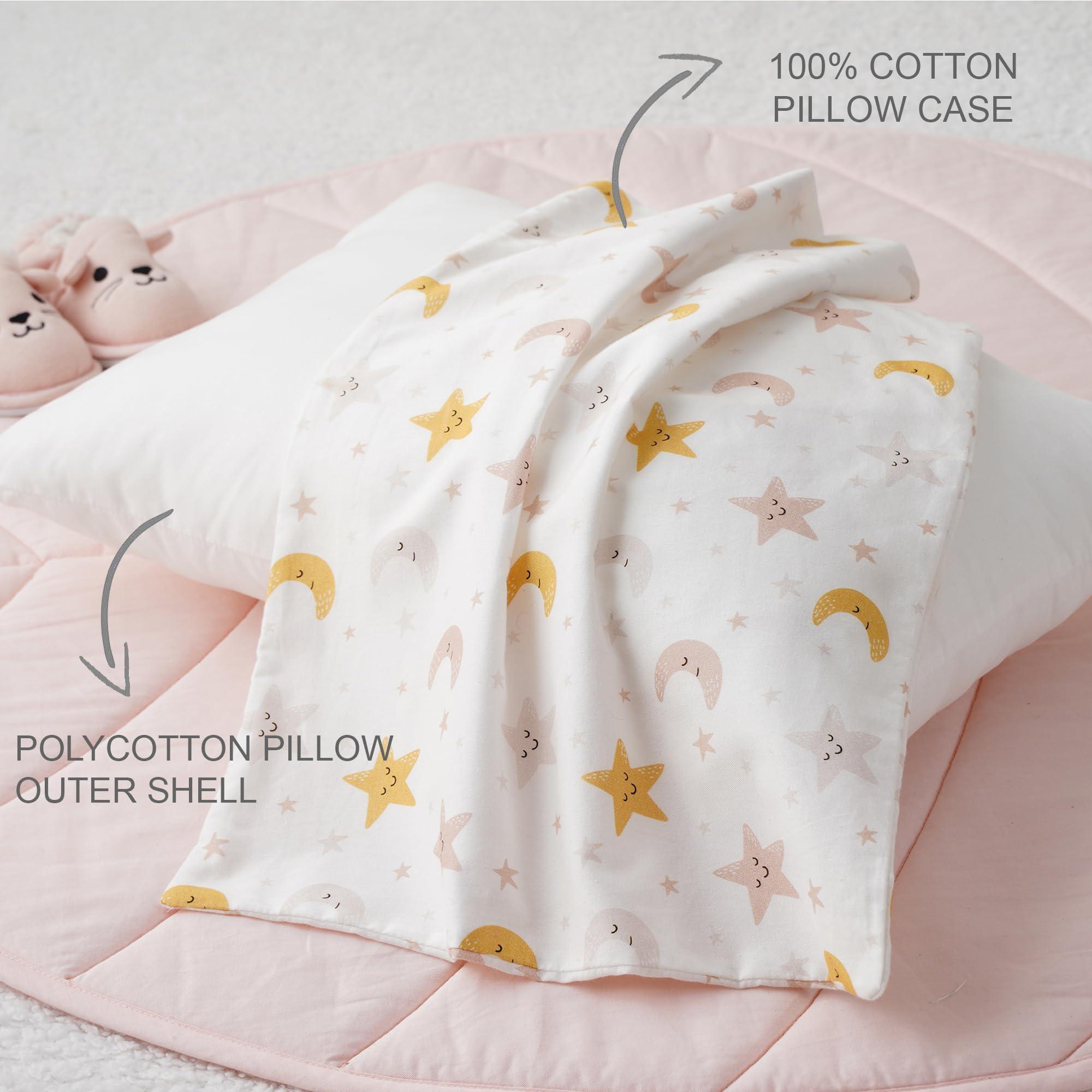 Bunnikins & Clover Bunnikins & Clover Toddler Pillows with Pillowcase, 13"x18" Soft Cotton Kid Pillows for Sleeping, Bedding Small Pillow for Boys and Girls Aged 2-5 Years