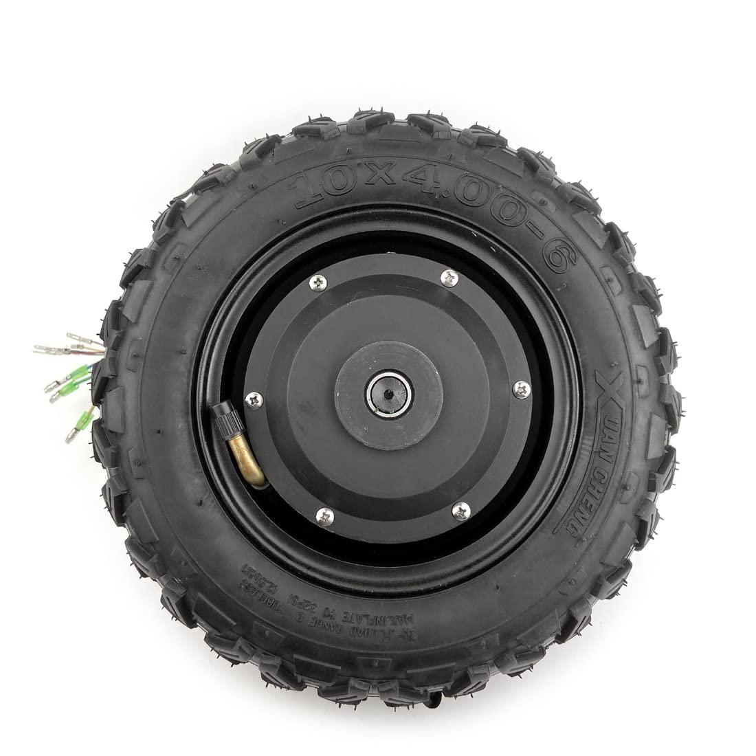 L-faster 36V48V 450W 10 Inch Single Side Axle Electric Brushless Geared Hub Motor with Tubeless Off Road Tire High Toruqe for Wheelchair(48V450W)