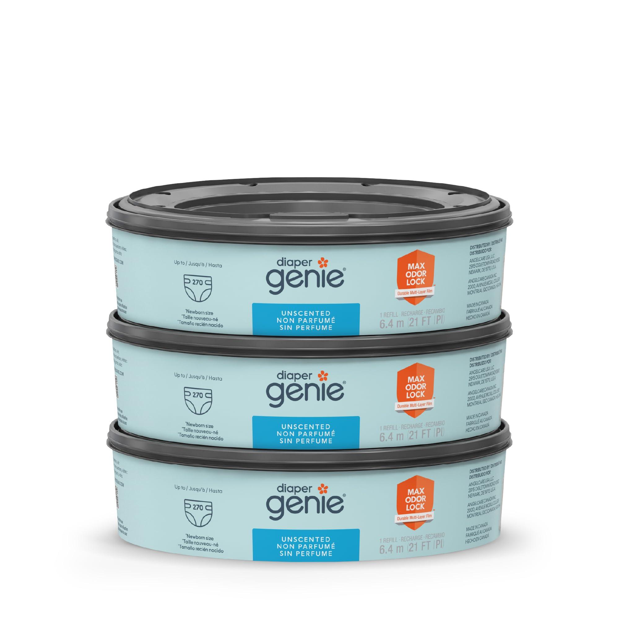 Diaper Genie Diaper Genie Bags Refills 270 Count (Pack of 3) with Max Odor Lock | Holds Up to 810 Newborn Diapers
