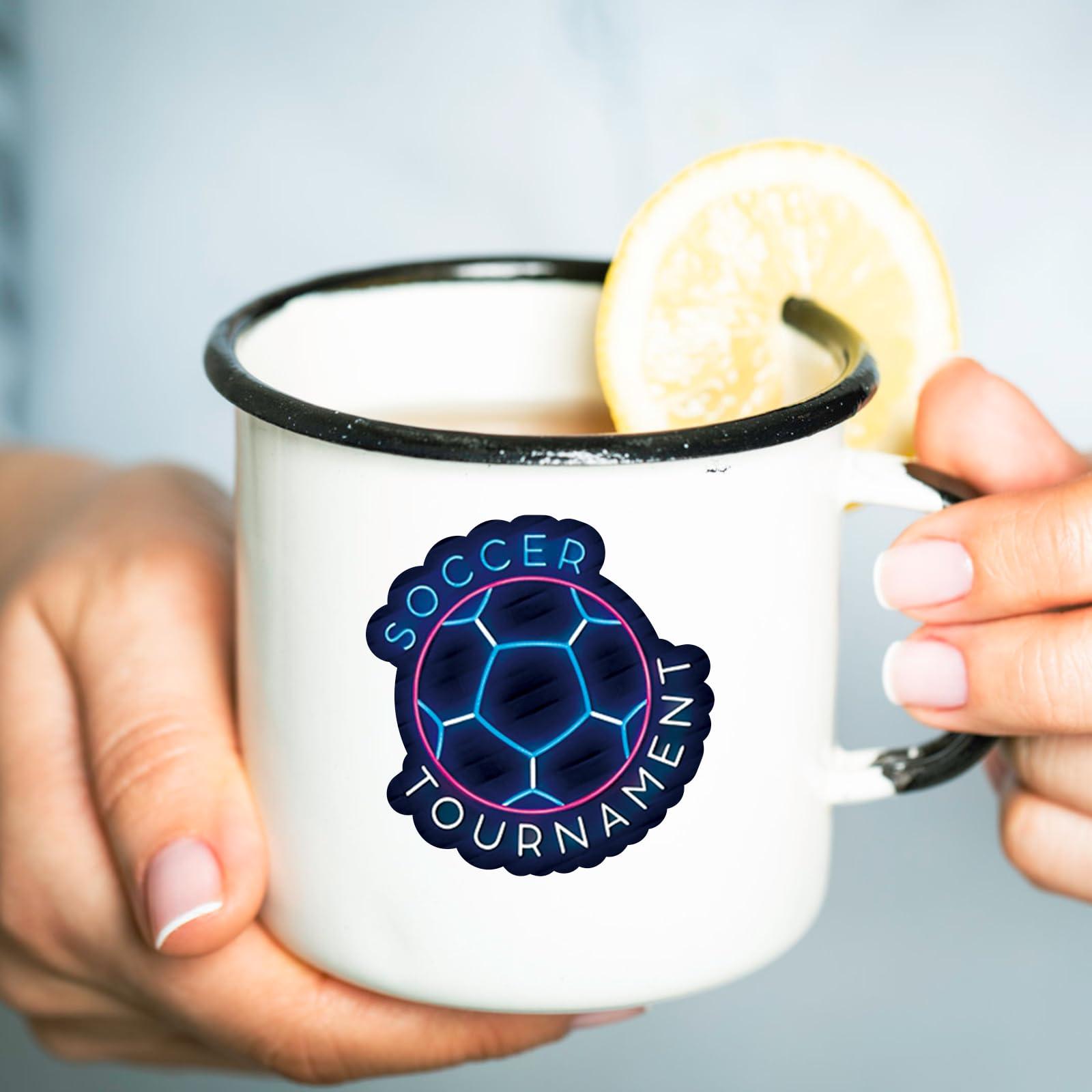 shouqiuzhonglv 50PCS Soccer Stickers, Cool Neon Football Vinyl Waterproof Stickers for Scrapbook Water Bottles, Luggage, Teaching Incentives, Soccer Team Gifts for Kids, Teens and Adults