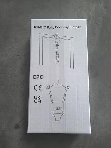 FUNLIO FUNLIO Baby Door Jumper for 6-24 Months (with Door Clamp), Baby Jumper Doorway with Strong Spring & Adjustable Strap, Portable Infant Door Bouncer, Bearing 40 Lbs, CPC & CE Certified - Black