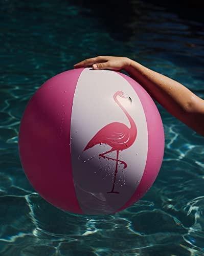 Coconut Float Coconut Float Jumbo Pink Flamingo Beach Ball - Large 27 Inch Inflatable Beach Ball - Great for Summer Parties & Swim Events