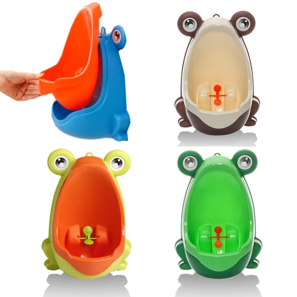 WBTY WBTY Cute Frog Potty Training Urinal for Boys Toilet with Suction Cup Cartoon Kids Urinal Trainer with Funny Target Point (Fruit Green+Orange)