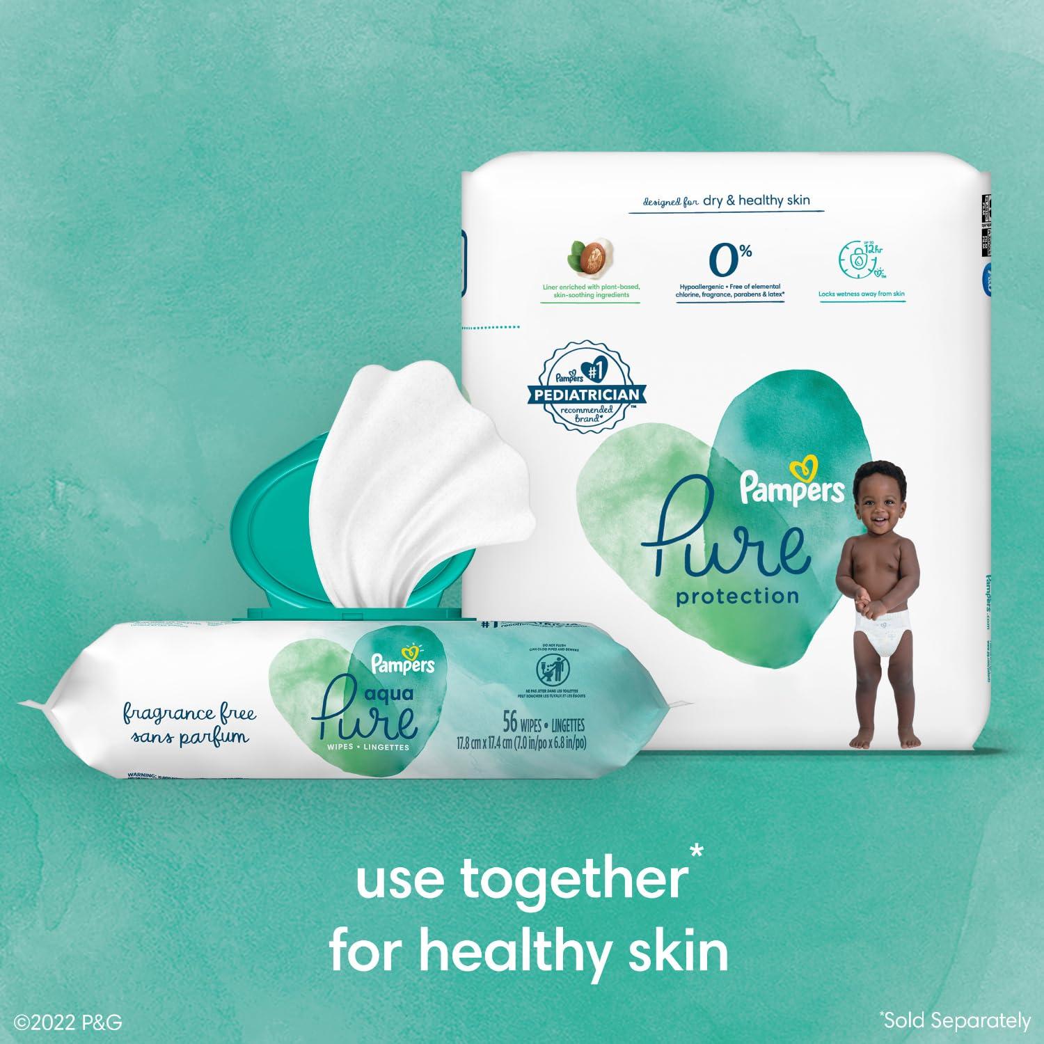 Pampers Pampers Baby Diapers - Pure Protection - Size 7, 60 Count, for up to 100% Leakproof, Premium Plant-based Skin Protection