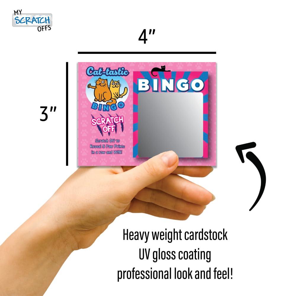 My Scratch Offs My Scratch Offs 50 Pack Kitty Cat Scratch Off Bingo Card Party Favors for Animal Lovers (Cat Bingo)