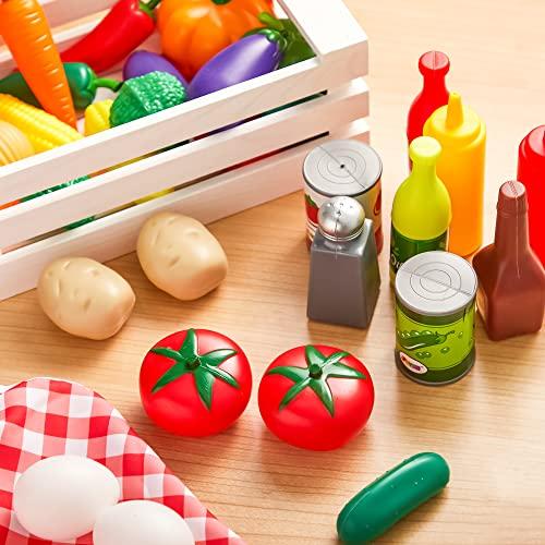 JOYIN JOYIN Play Food Set 135 Pieces Play Kitchen Set for Market Educational Pretend Play, Food Playset, Kids Toddlers Toys, Kitchen Accessories Fake Food, Party Favor Christmas Stocking Stuffers