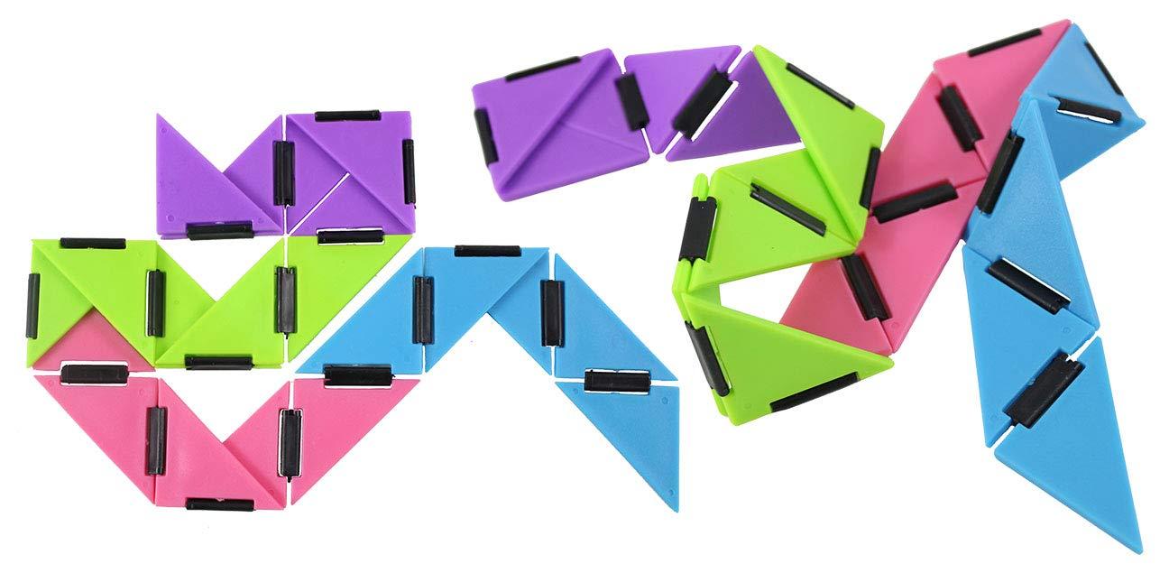 Curious Minds Busy Bags SET OF 2 Infinity Triangle - Magic Endless Folding Fidget Toy - Flip Over and Over - Bend and Fold Crazy Shapes Puzzle - ADD Anxiety Soothing Calm Anxiety Toy for Classroom or Office Focus