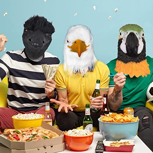 MOKRY PARTY MOKRY PARTY White Eagle Head Mask Animal Bird Mask Eagle Claw Hairy Latex Mask Halloween Carnival Costume Mask