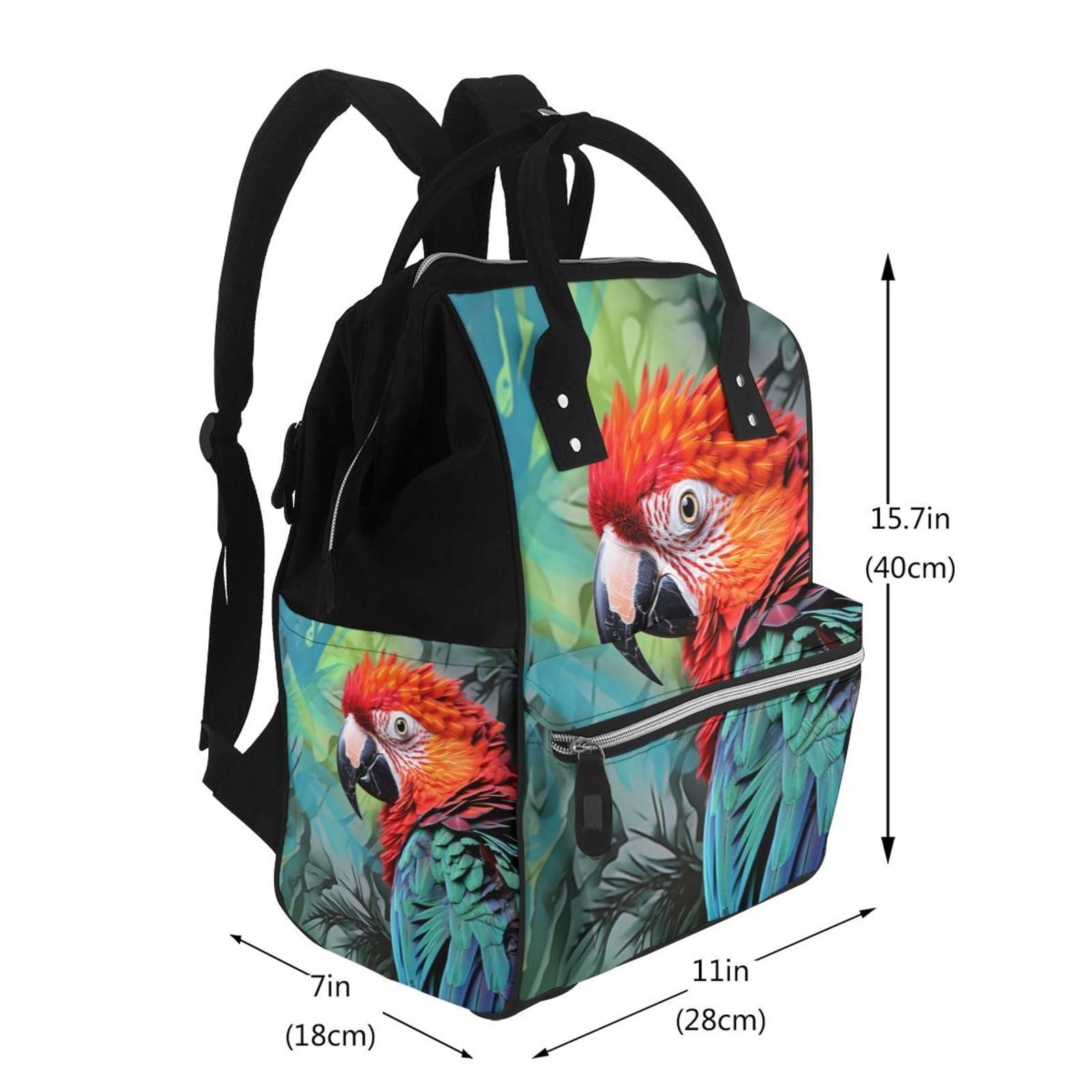 HCLYvexiria HCLYvexiria Diaper Bag Backpack Colorful parrot Nappy Backpack Maternity Baby Nappy Bag Changing Bags for Travel