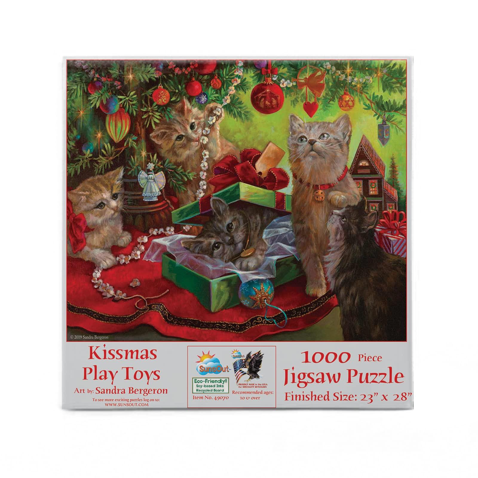 SUNSOUT INC SUNSOUT INC - Kissmas Play Toys - 1000 pc Jigsaw Puzzle by Artist: Sandra Bergeron - Finished Size 23\" x 28\" Christmas - MPN# 49070