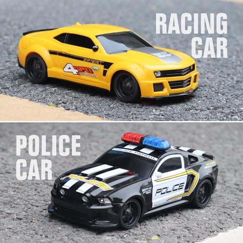 Haktoys Haktoys Amazing Set of Two RC Toy Vehicles: Remote Control Police Chase Set with Police Car and Sports Car - Simultaneous Action Fun for Kids Boys Girls!