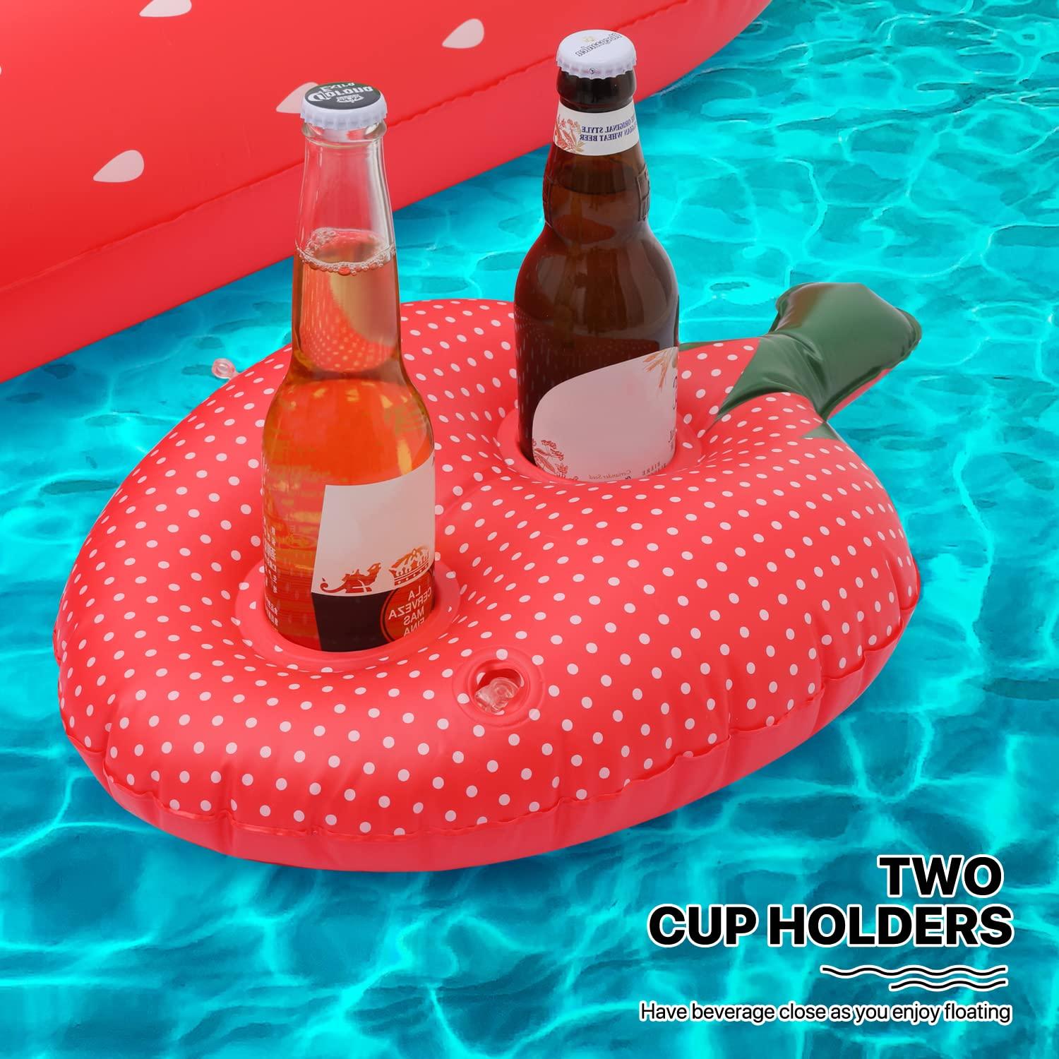 MoNiBloom MoNiBloom Pool Float for Adult Inflatable Giant Floaties Strawberry Lake Rafts Fruit Swimming Floaty Summer Beach Ride-ons