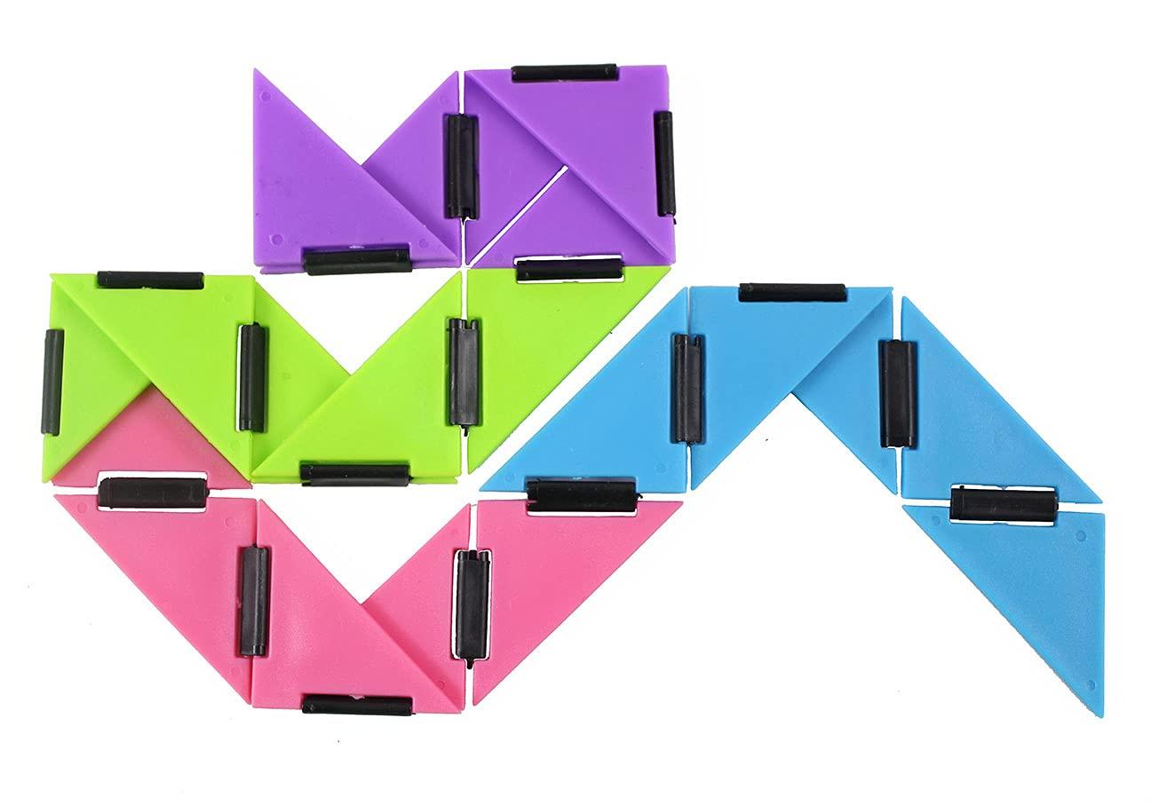 Curious Minds Busy Bags SET OF 2 Infinity Triangle - Magic Endless Folding Fidget Toy - Flip Over and Over - Bend and Fold Crazy Shapes Puzzle - ADD Anxiety Soothing Calm Anxiety Toy for Classroom or Office Focus