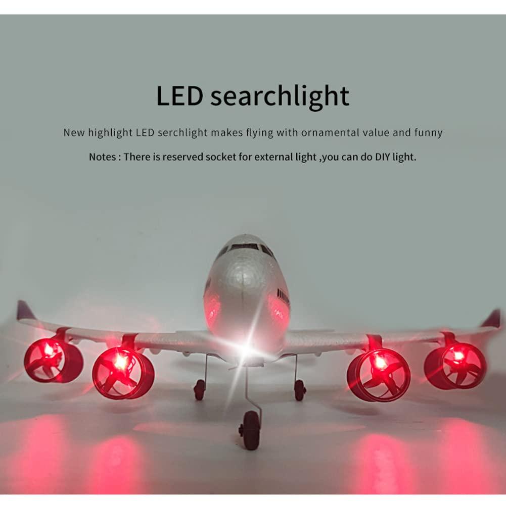 HEBXMF HEBXMF RC Drone Simulation A-747 Passenger Aircraft 2.4G Rc Aircraft Glider, 360 Rollover Automatic Gyroscope Balance Plane, 3-Channel Fixed-Wing RC Airplane Toy with LED Searchlight