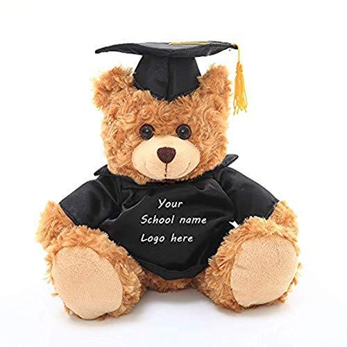Made By Aliens Made By Aliens Plush Stuffed Animal Toys 12 Inches Present Gifts for Graduation Day, Personalized Text, Name or Your School Logo on Gown, Best for Any Grad School Kids (Black Gown)