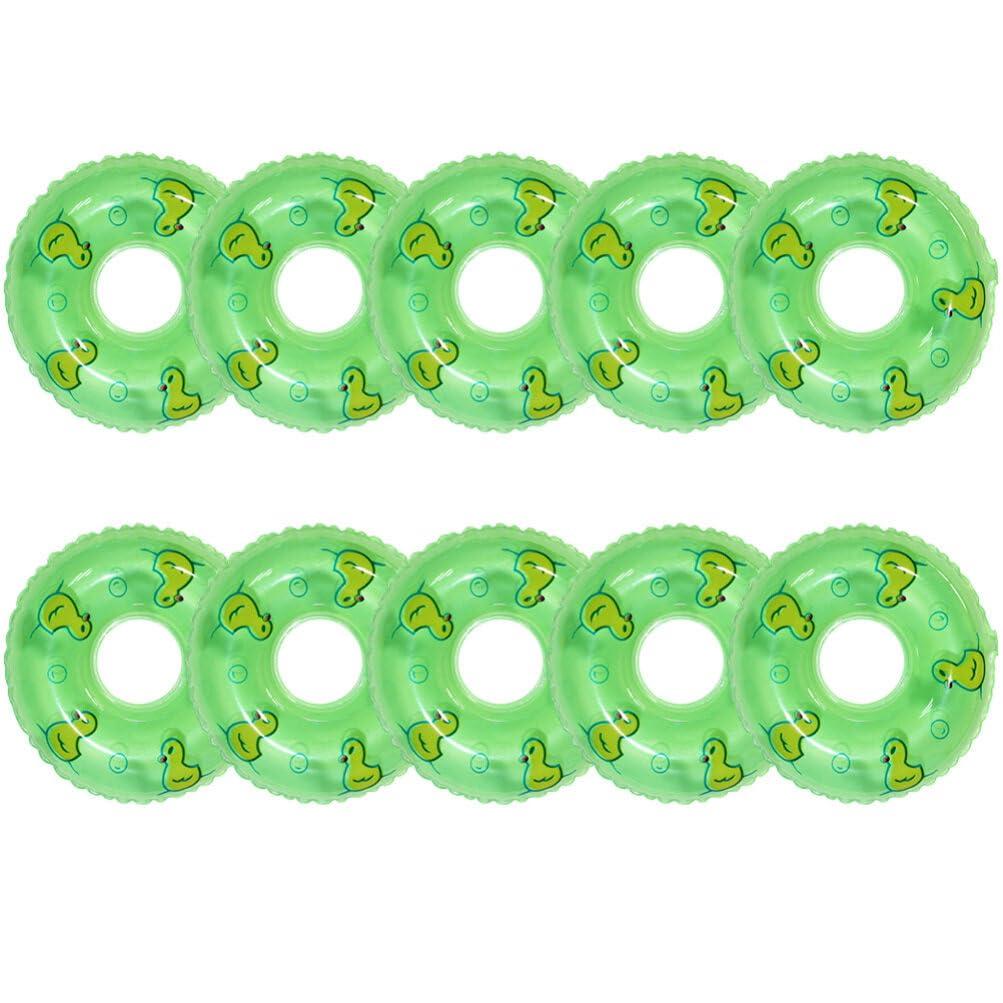 Amosfun Amosfun 10Pcs Duckling Swimming Ring House Decor car Accessories Mini Inflatable Swim Rings Mini Rubber Ducks Small Rubber Ducks Tiny Swim Ring Mini Swim Ring Ornaments Swim Ring Plaything