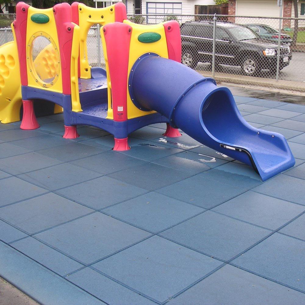 Rubber-Cal Rubber-Cal Eco-Safety Interlocking Playground Tiles - 2.50 x 19.5 x 19.5 inch - 20 Pack - 55 Sq.Ft. Coverage - Coal