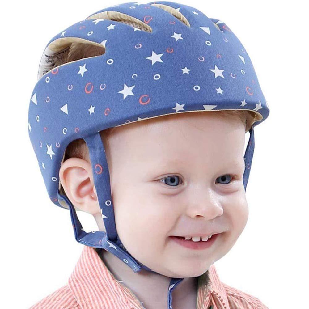 Huifen Huifen Adjustable Baby Head Protector, Baby Helmets for Crawling Walking Lightweight Safety Baby Helmet Jumping Running Breathable Hat Infant Essentials Toddler Helmets 6-24 Months (Starry Blue)