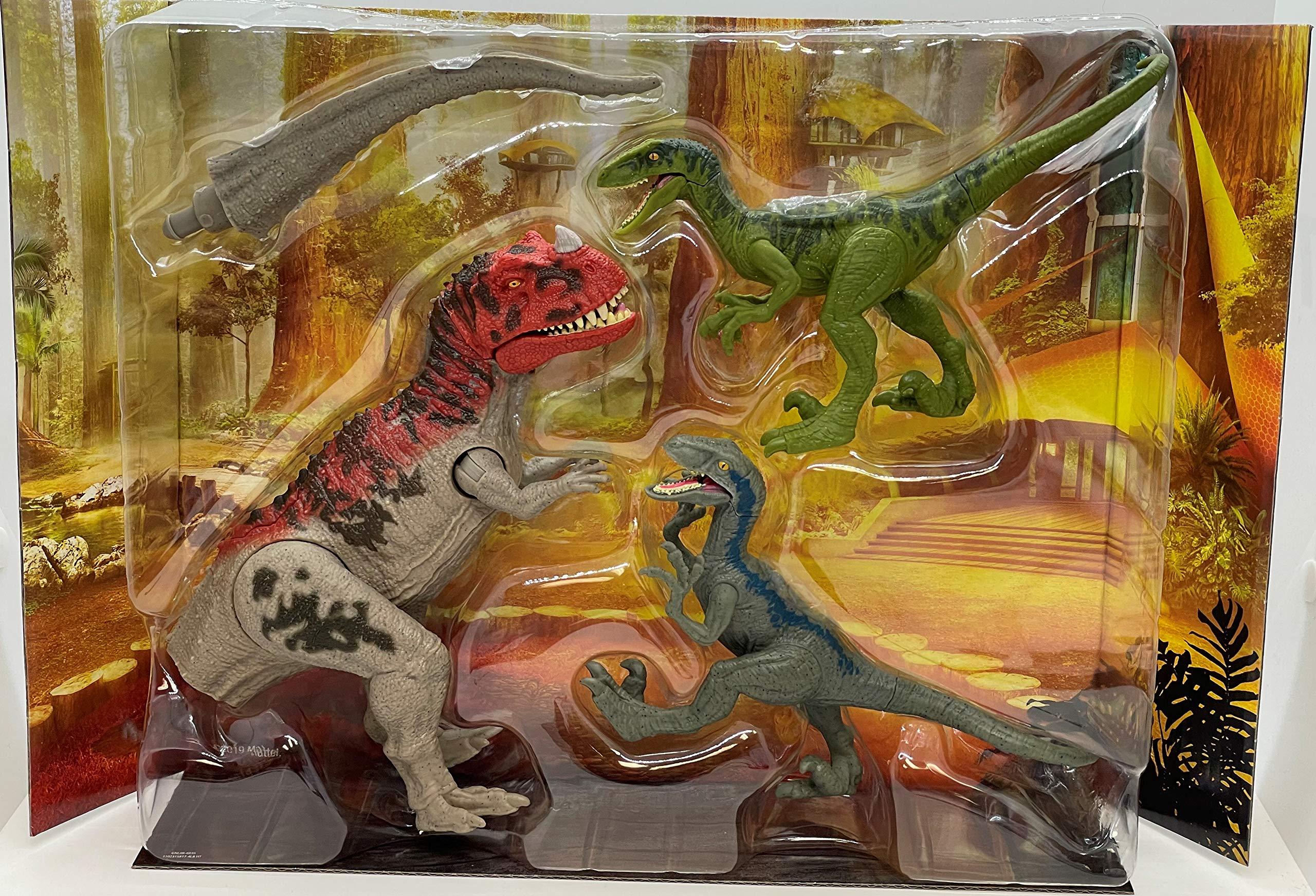 Jurassic World Jurassic World Camp Cretaceous Isla Nublar Ceratosaurus Clash Set with Ceratosaurus and 2 Velociraptors