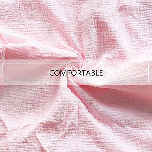 Hooyax Hooyax Muslin Baby Lounger Cover Soft Organic Cotton Slipcover Fits Newborn Lounger for Baby Boys and Girls (Pink)