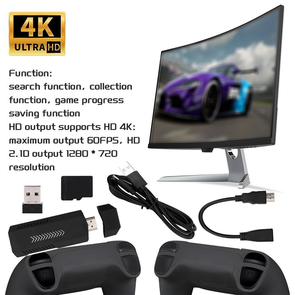 ToysCentral Basics X2 Ultra Game Stick 4k, Plug and Play Video Gaming Console with Games, 4K Output, Retro Game Stick 2.4G Wireless Controller, Plug and Play Video Games for TV (C)