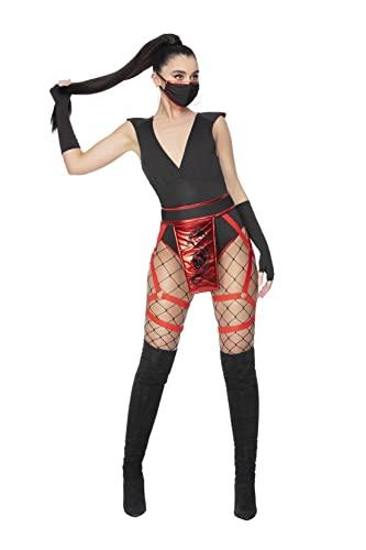 Smiffys Fever Scarlet Ninja Costume Medium (UK 12-14)