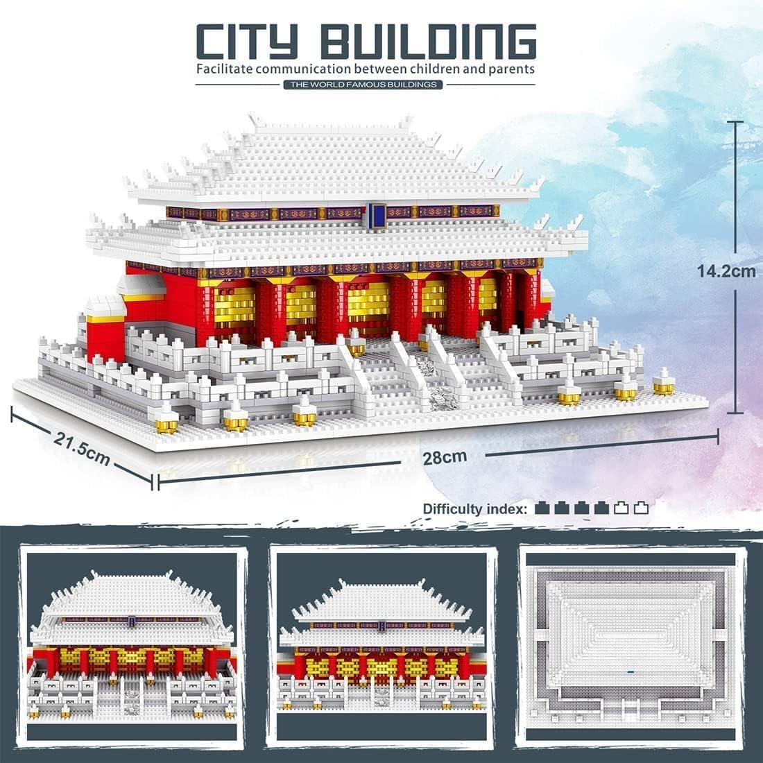 JOMIOD JOMIOD Chinese Architecture Micro Building Blocks Set, 4923 Pieces Hall of Supreme Harmony Building Blocks, World Famous Architecture Collectible Model Building Kit for Adults