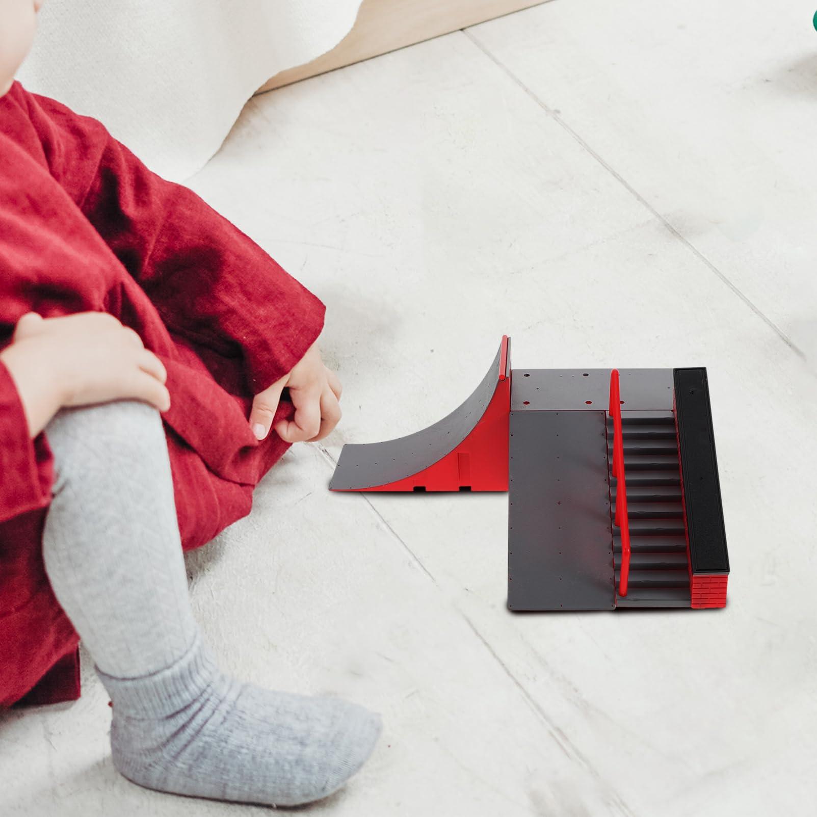 ibasenice ibasenice Finger Skateboard Park Ramp, Finer Skateboard Ramps Toys Finger Skate Park Toy with Ramps Replacement for Adults Kids A