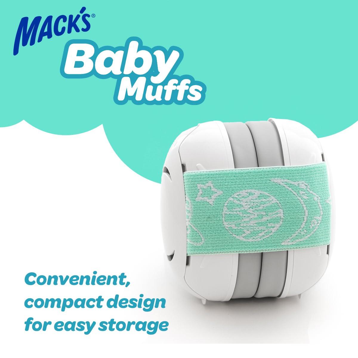 Mack\'s Mack's Baby Muffs | Baby Ear Muffs Noise Protection | High NRR | Noise Cancelling Headphones for Babies & Toddlers (White)