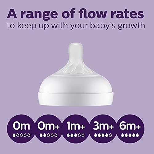 Philips Avent Philips AVENT Natural Baby Bottle with Natural Response Nipple, Clear, 11oz, 4pk, SCY906/04