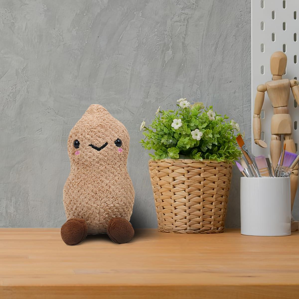 Dupuci Dupuci 6.5inch Peanut Plush Toy Soft Stuffed Doll Smile Face Groundnut Plushies for Kids Gift