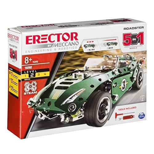 Meccano Meccano Erector Roadster 5-in-1 Building Kit, 174 Parts, STEM Engineering Education Toy for Ages 8 and Up