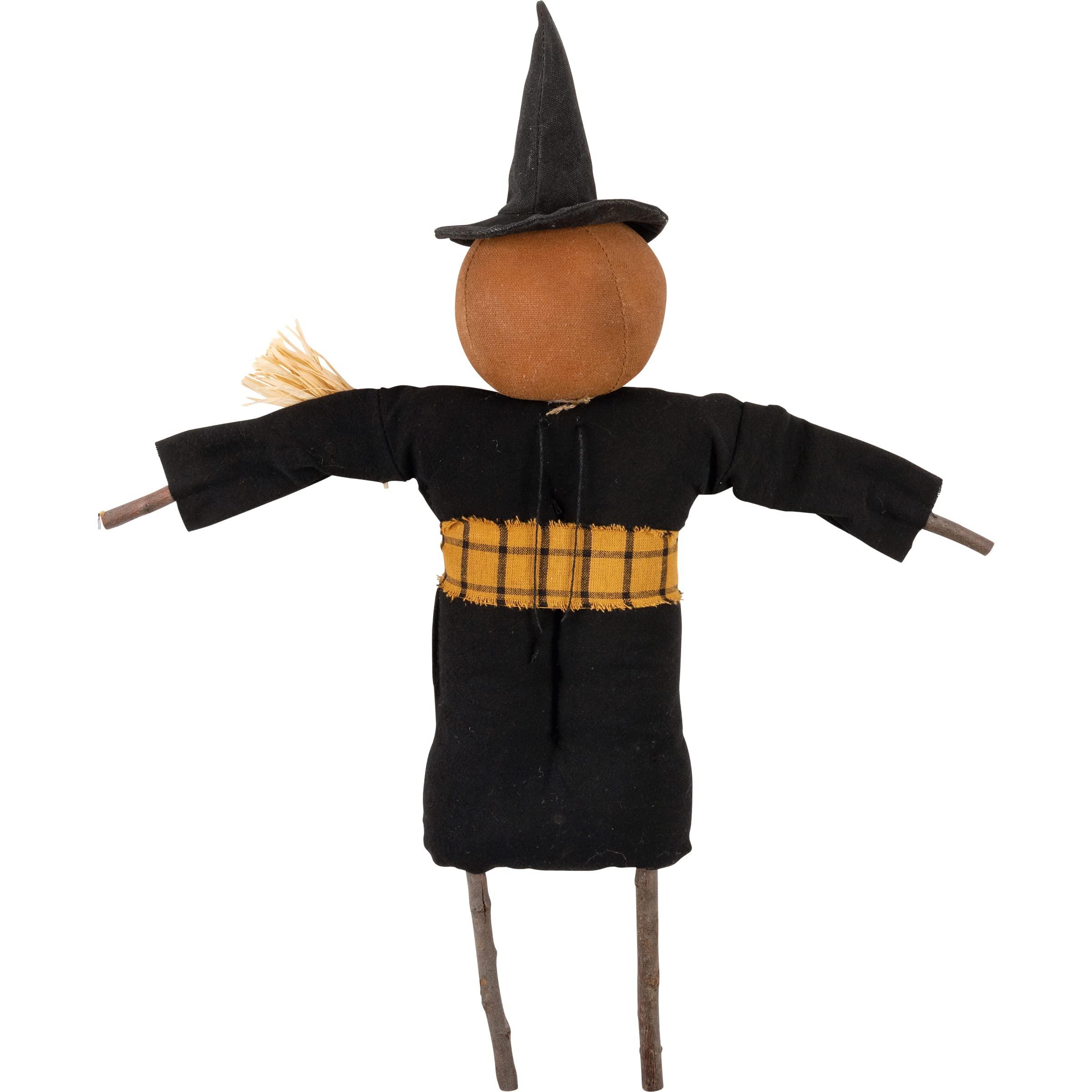 Primitives by Kathy Primitives by Kathy Eek Pumpkin Witch Collectible Doll Black 5.50\" x 17\" x 3.25\"