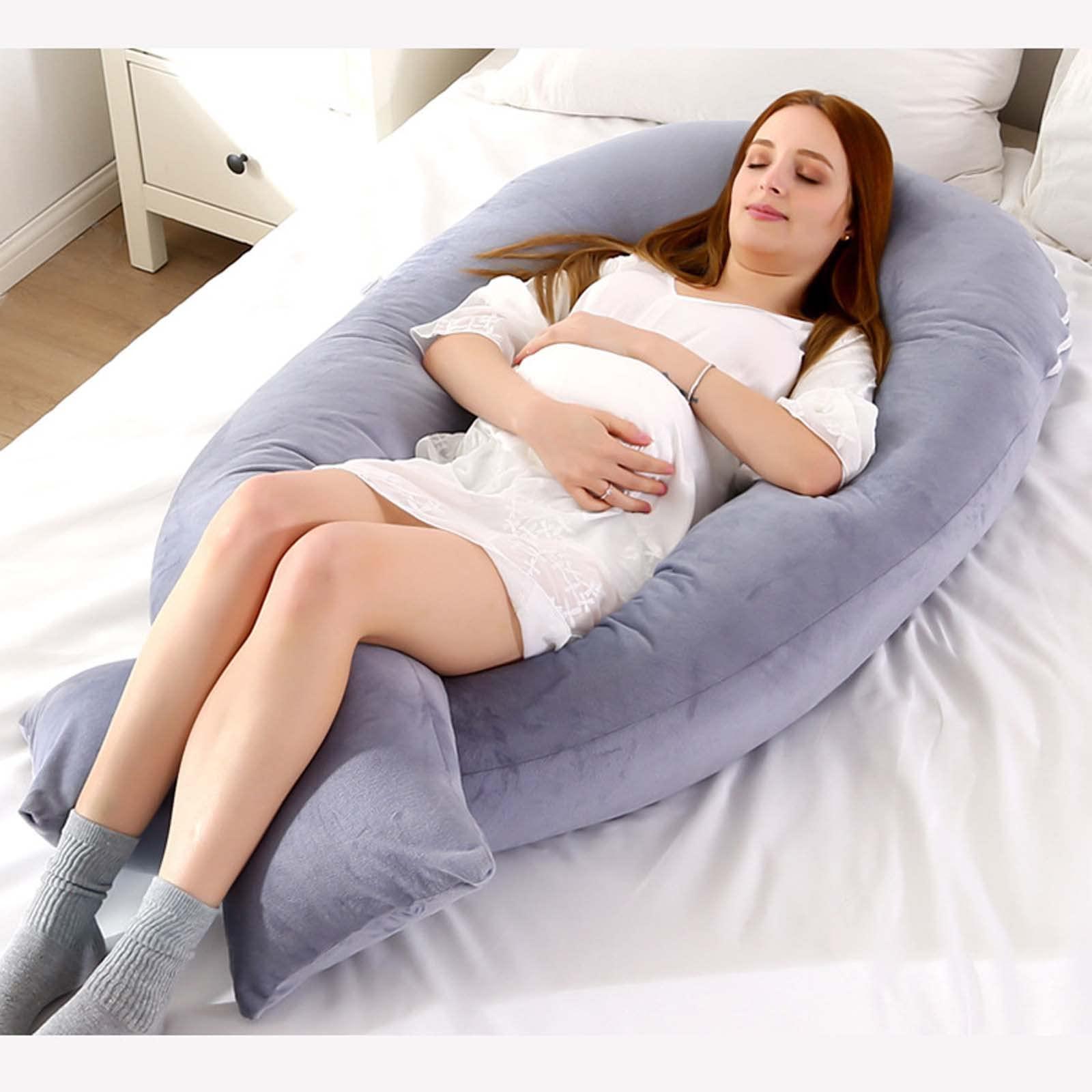 ghghnrtgefrgnhnxdf U Shaped Pregnancy Pillow, Maternity Pillows for Sleeping Full Body Pillow for Back, Legs and Belly Support, with Zipper Removable Cover, Gray