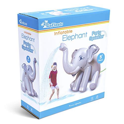 GoFloats GoFloats Giant Inflatable Elephant Party Sprinkler 5 Feet Tall Yard Sprinkler for Kids Summer Fun