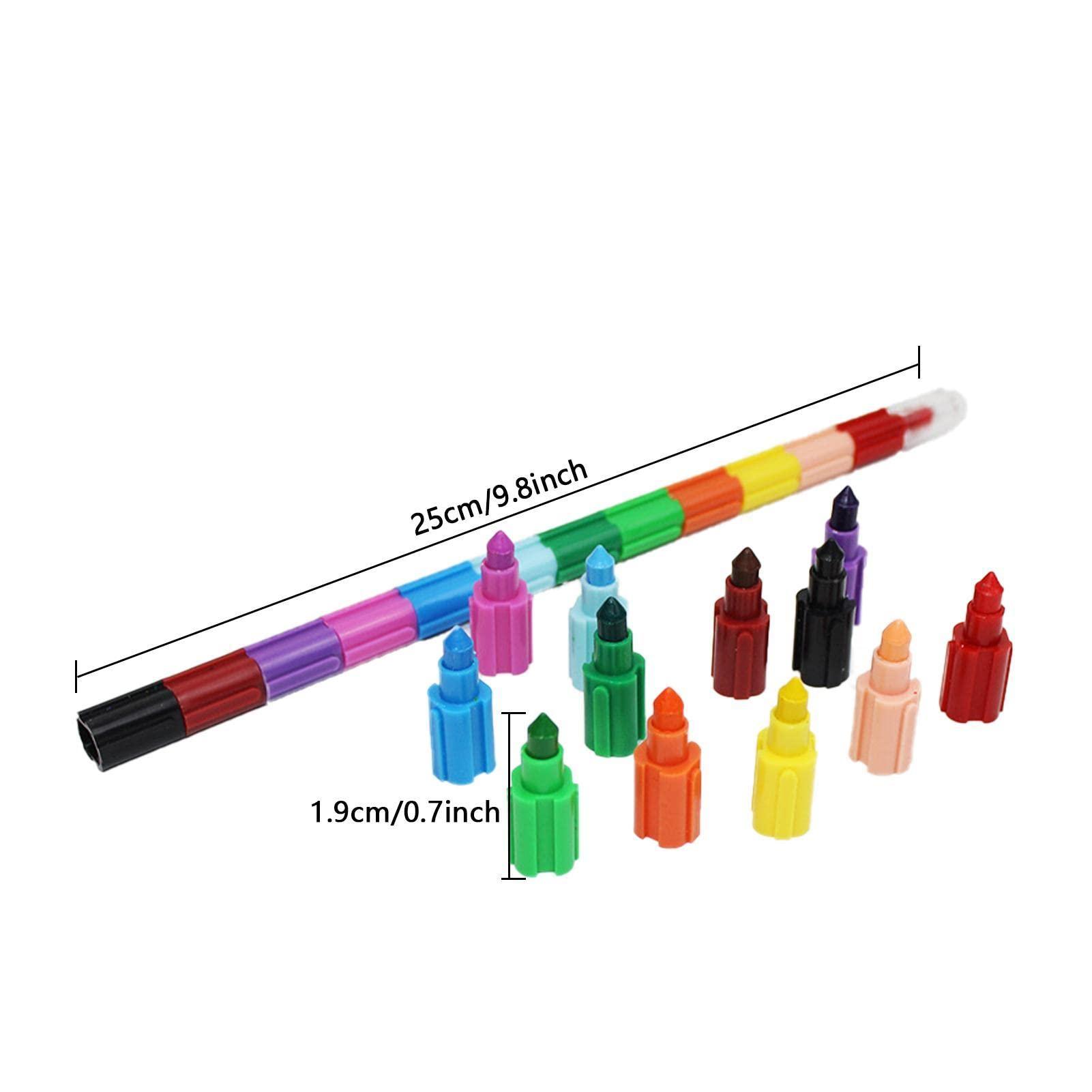 Refer to description Stackable Pencil Crayon Set | Rainbow Colored Pencils | Stackable Colored Pencils, 12-Color Pencil Supplies, Rainbow Art Supplies for Kids, Rainbow Coloring Pencils for Kids