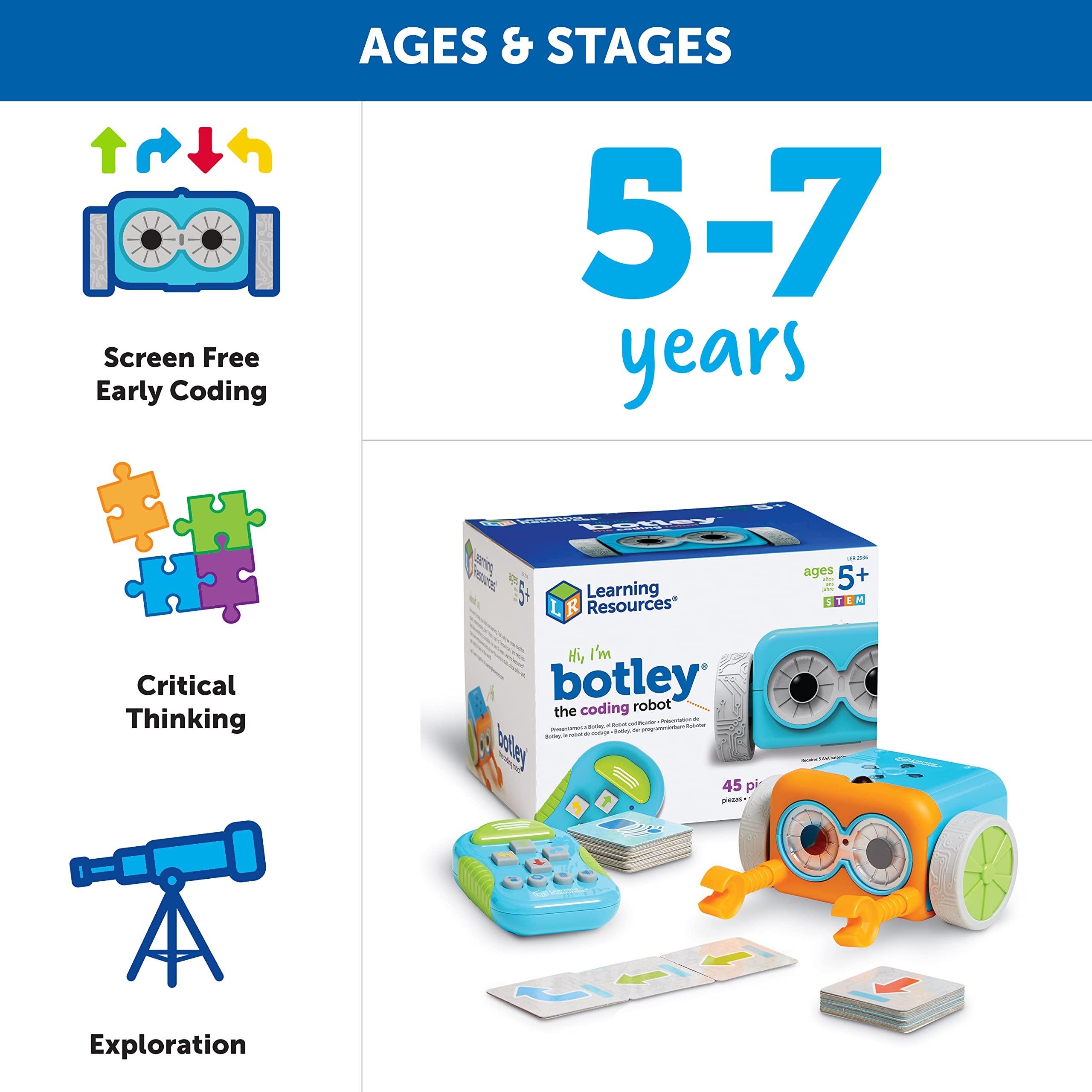 Learning Resources Learning Resources Botley The Coding Robot - 45 Pieces, Ages 5+ Screen- Free Coding Toys, Coding STEM Toy for Kids, Coding for Kids