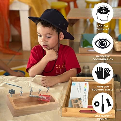 MEROCO MEROCO Montessori Screw Driver Board for Kids Montessori Materials Basic Skills Educational Learning Toys for 3 4 5 Year Old Kids Toddlers Sensory Montessori Toy Preschool Classroom Fine Motor Skills