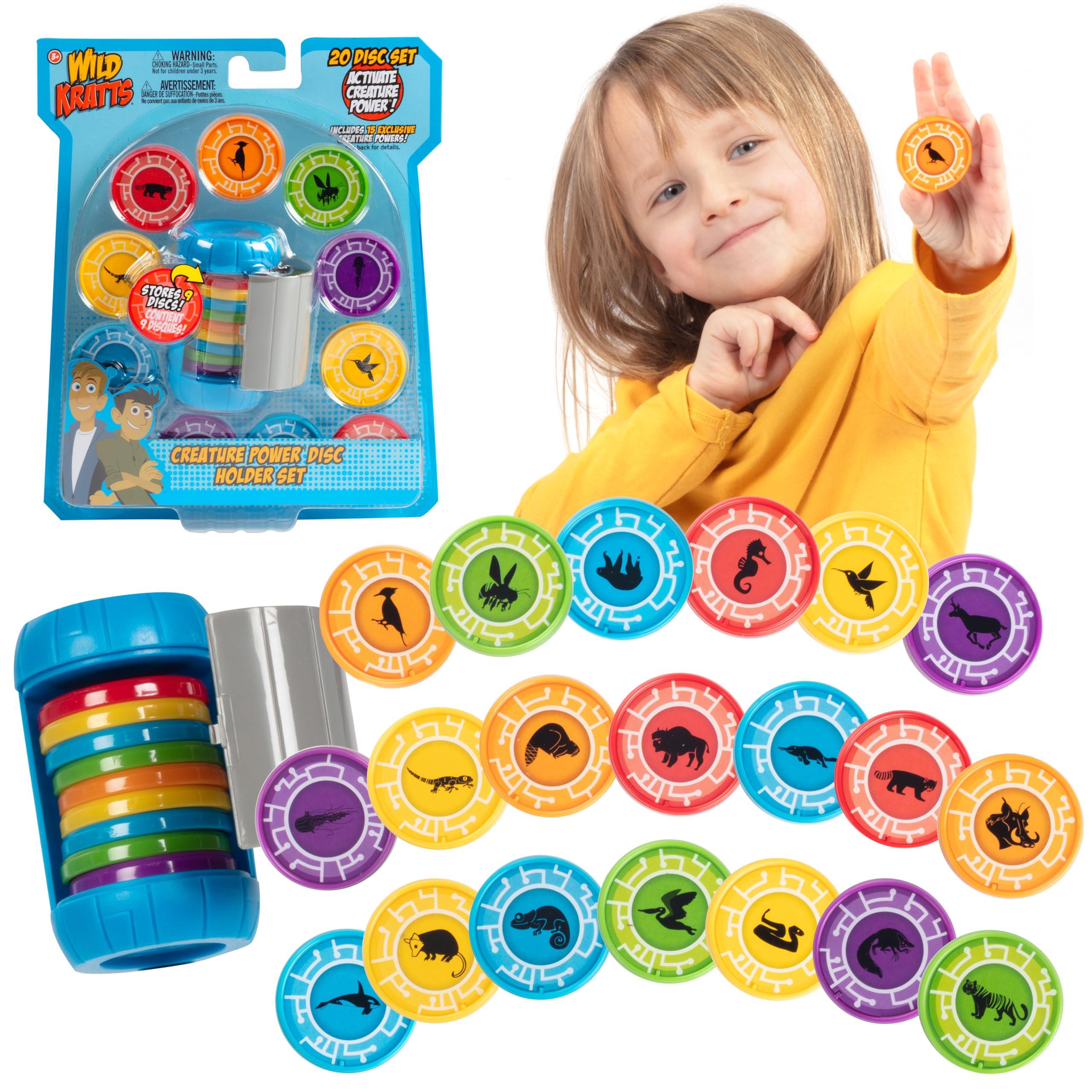 Wild Kratts Wild Kratts Martin Kratt Creature Power Disc Holder Set with 20 Discs - Officially Licensed - Figure Toy for Pretend & Dress Up Play - Includes 15 Exclusive Collectables - Great Gift for Kids